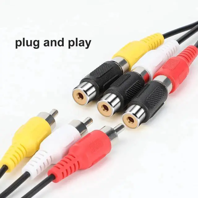 Alt view image 7 of 7 - RCA Female to Female Coupler, 3 Pack Audio Video Adapter Connector Gold Plated Jack to Jack Converter Cables Extender for Speaker, Amplifier, TV, Cable, Silver
