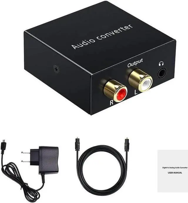 Alt view image 3 of 6 - Digital-Analog Audio Converter DAC Digital SPDIF Optical to Analog L/R RCA Converter Toslink Fiber to 3.5mm Jack Adapter for HD DVD PS3 PS4 PS5 Amp Apple TV Home Theater