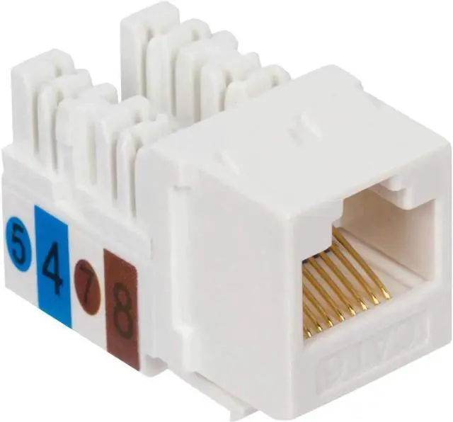 Alt view image 2 of 4 - Cat6 RJ45 90-Degree Keystone Jack, Punch Down Keystone Jack Adapter White (25 Pack)