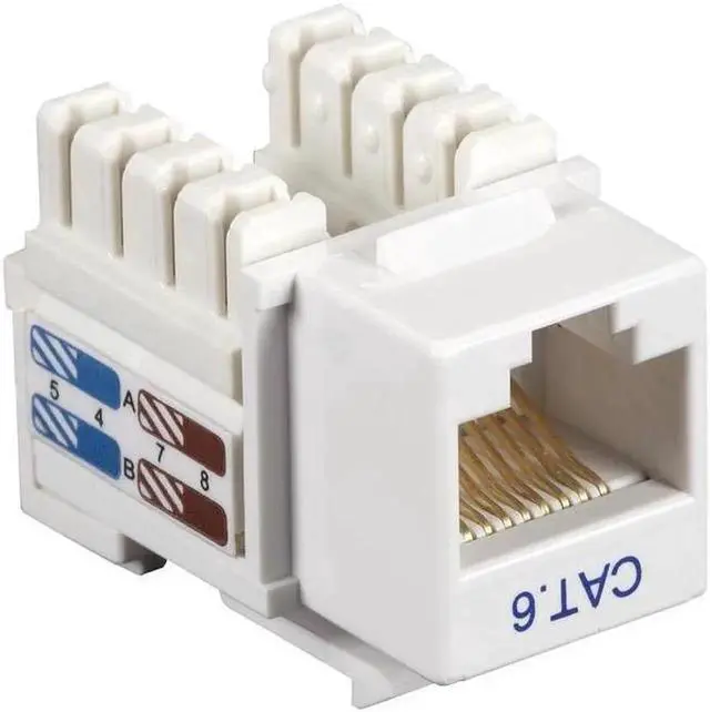 Alt view image 2 of 4 - CAT6-50Pack CAT6 Keystone Jack - Unshielded, RJ45, White, 50-Pack