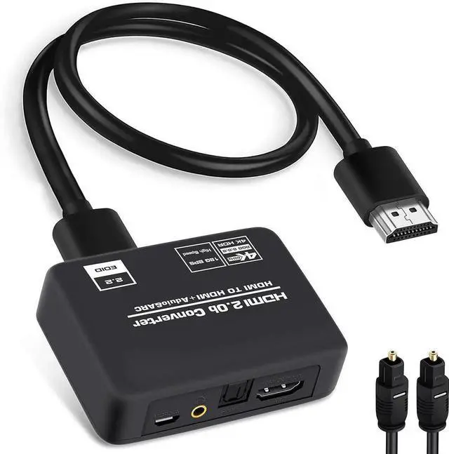 Main image of 4K@60Hz HDMI 2.0b Audio Extractor Converter Adapter Splitter, HDMI ARC + Optical Toslink SPDIF + 3.5mm Stereo Audio Out, Support HDCP2.2 Digital PCM DTS 5.1, (Optical/HDMI Cables Included)