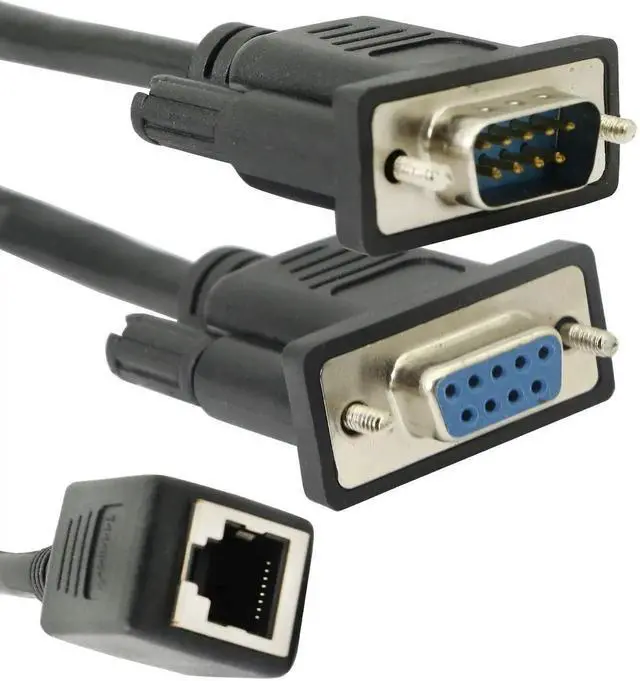 Alt view image 3 of 4 - DB9 RS232 to RJ45 Extender, DB9 9-Pin Serial Port Female&Male to RJ45 CAT5 CAT6 Ethernet LAN Extend Adapter Cable-2pcs (2-Cable)