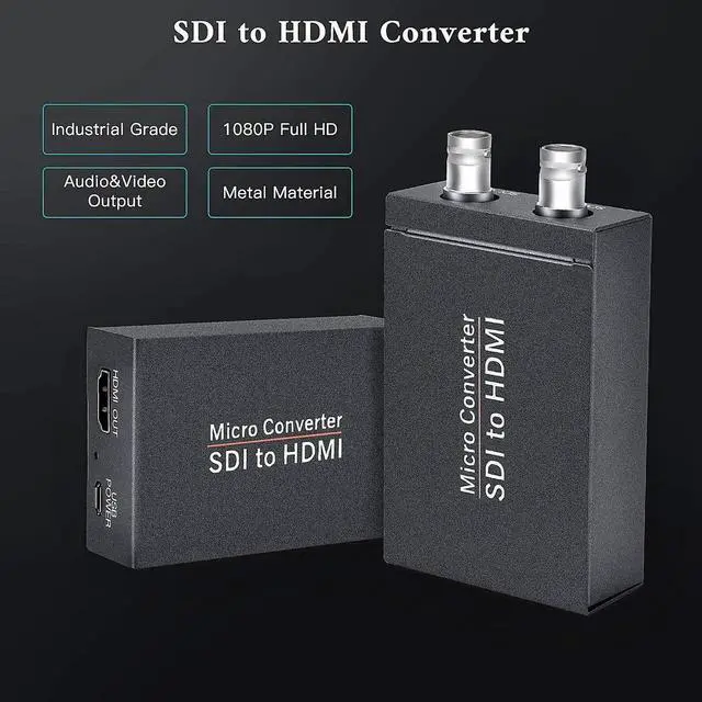 Alt view image 2 of 5 - SDI to HDMI Converter Adapter for 3G-SDI/HD-SDI/SD-SDI Signals, 1080P@60Hz