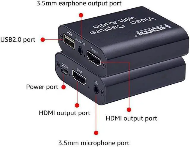 Alt view image 5 of 7 - Video Audio Capture Card HDMI to USB 2.0 1080p Record with Loop Out for Gaming Streaming Teaching Video Conference and Live Broadcasting