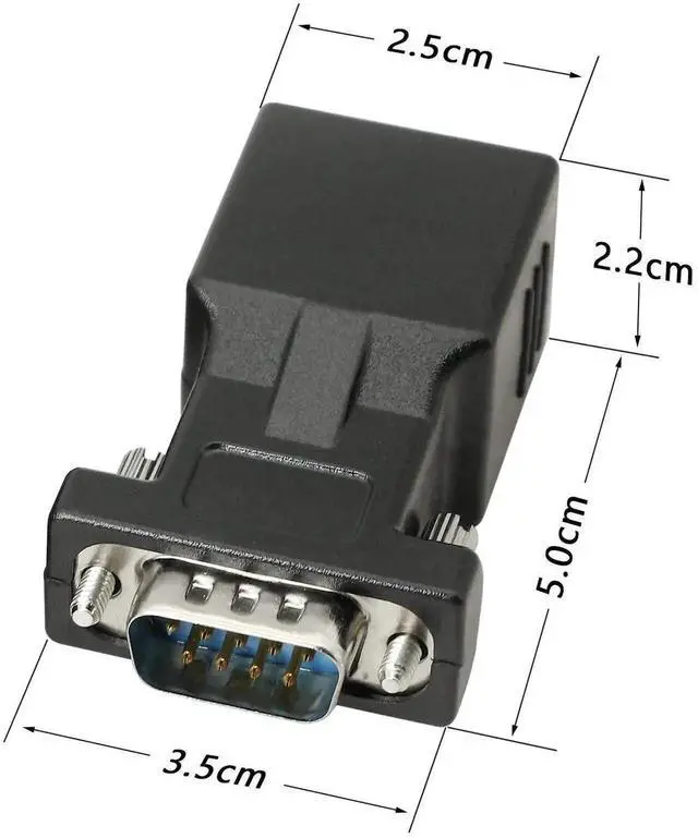 Alt view image 2 of 6 - DB9 RS232 to RJ45 Extender, DB9 9-Pin Serial Port Female&Male to RJ45 CAT5 CAT6 Ethernet LAN Extend Adapter Cable-2pcs (2-Adapter)