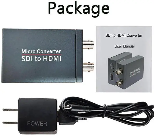 Alt view image 6 of 6 - 3G-SDI to HDMI Converter, 1080P@60Hz, Auto Format Detection, Stereo Audio De-embedder, Supports HDCP