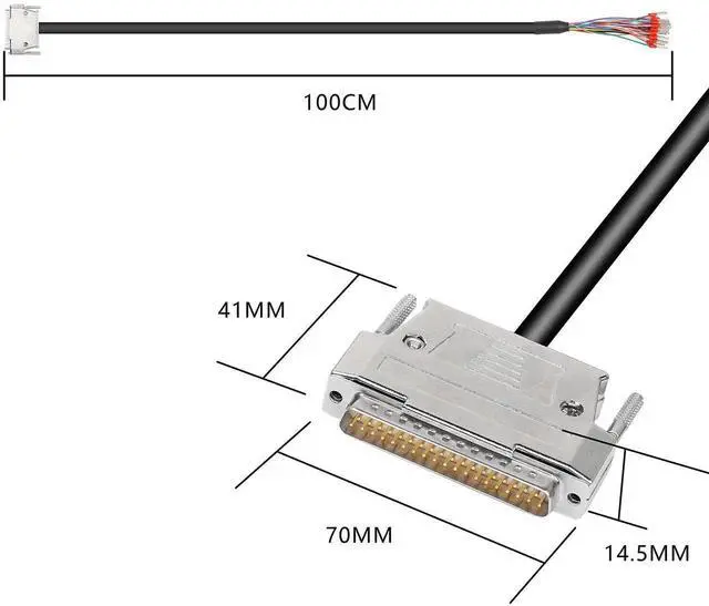 Alt view image 5 of 7 - DB37 Connector Adapter 37 Pin Serial Extension Cable Solderless 37-Pin Port Breakout Replacement Cable with Bare Wire - 1M/3.2Ft (DB37 Male)