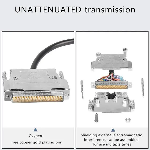 Alt view image 6 of 7 - DB37 Connector Adapter 37 Pin Serial Extension Cable Solderless 37-Pin Port Breakout Replacement Cable with Bare Wire - 1M/3.2Ft (DB37 Male)