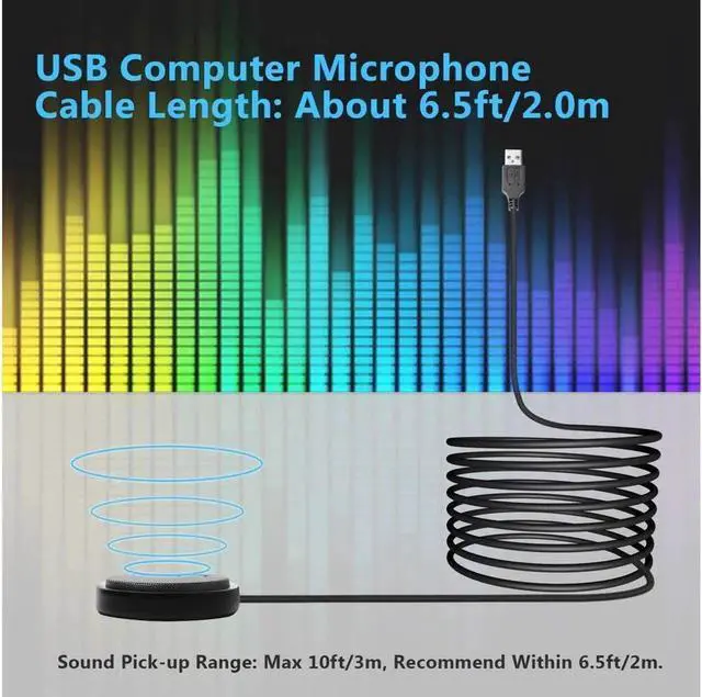 Alt view image 6 of 7 - Conference Microphone,USB Computer Microphone CM003, Mute Function, Omnidirectional Mic for Computers PC, Condenser Boundary Desktop Microphones for Streaming,VoIP Calls,Skype,Chatting