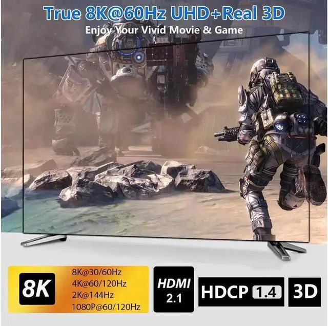 Alt view image 6 of 7 - HDMI Switch 8K 2 in 1 Out Directional HDMI 2.1 Splitter 8K 60Hz/ 4K 120Hz Converter 48Gbps High-Speed Transmission Splitter Compatible with Xbox PS3/4/5 Projectors Monitors