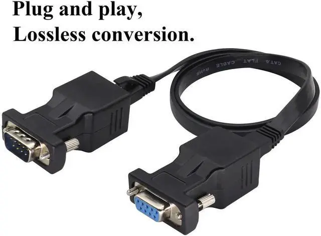 Alt view image 2 of 7 - 2-Pack DB9 to RJ45 Extender - Male & Female - 9Pin Serial Port to Ethernet LAN Network Adapter - Multimedia Video & Extend Transmission Distance - Compatible with DB9 Devices