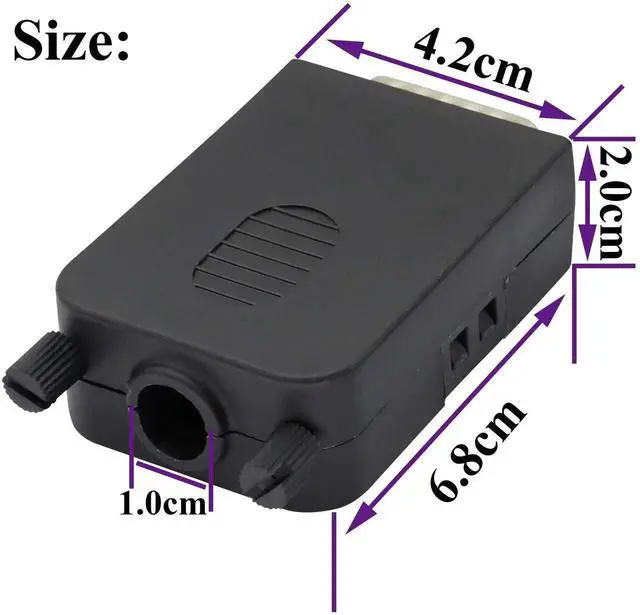 Alt view image 4 of 7 - 2-Pack DB15 Screw Terminal Block Adapter, 15 Pin 2 Row DB15 Female to 16 Pin/Way Female Terminal Board, Black