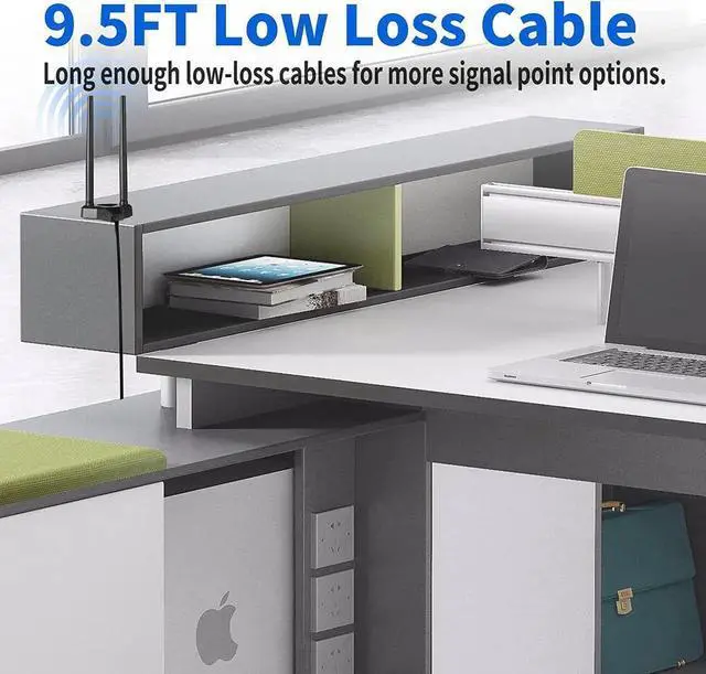 Alt view image 6 of 6 - Dual Band WiFi 2.4GHz 5GHz 5.8GHz RP-SMA Male WiFi Antenna with Magnetic Base for PC Desktop Computer PCI-E WiFi Network Card USB WiFi Adapter Bluetooth Card Wireless Router