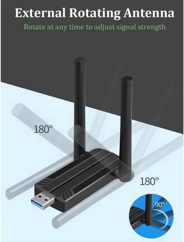 Alt view image 2 of 6 - Wireless Adapter, USB 3.0 WiFi 6 Adapter for PC - 802.11ax AX1800 PC WiFi Adapter for Desktop Laptop Dual Band Wireless Adapter WiFi Dongle for Windows 7/10/11 Wireless Network Adapter for PC Computer