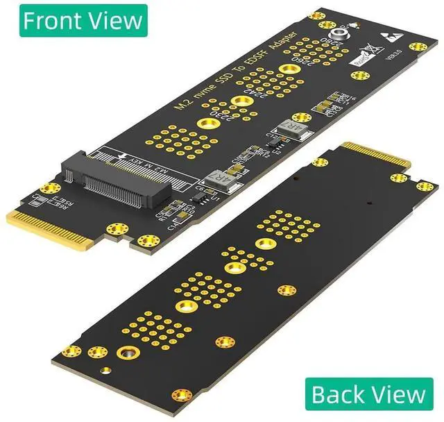 Alt view image 6 of 7 - New Version U.2 SFF-8639 to NVMe Ruler 1U GEN-Z EDSFF Short SSD E1.S Adapter
