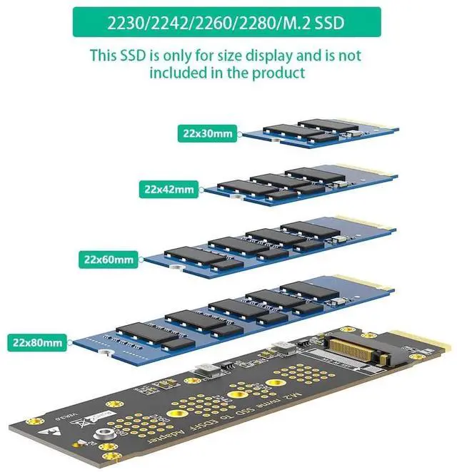 Alt view image 7 of 7 - New Version U.2 SFF-8639 to NVMe Ruler 1U GEN-Z EDSFF Short SSD E1.S Adapter