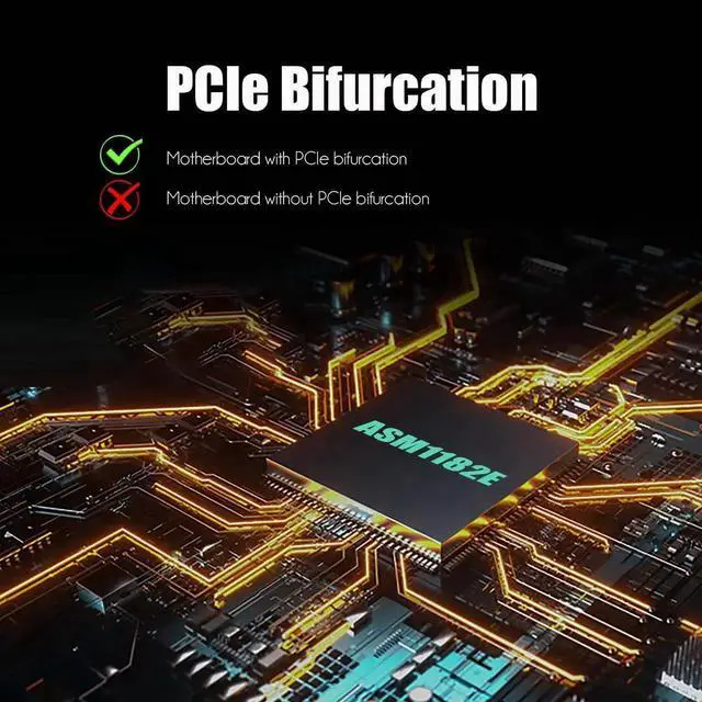 Alt view image 7 of 7 - PA21 Dual M.2 NVMe to PCIe 4.0 X8 Adapter Without PCIe Bifurcation Function, Support 22110/2280/2260/2242/2230 Size (PCIe Bifurcation Motherboard is Required)