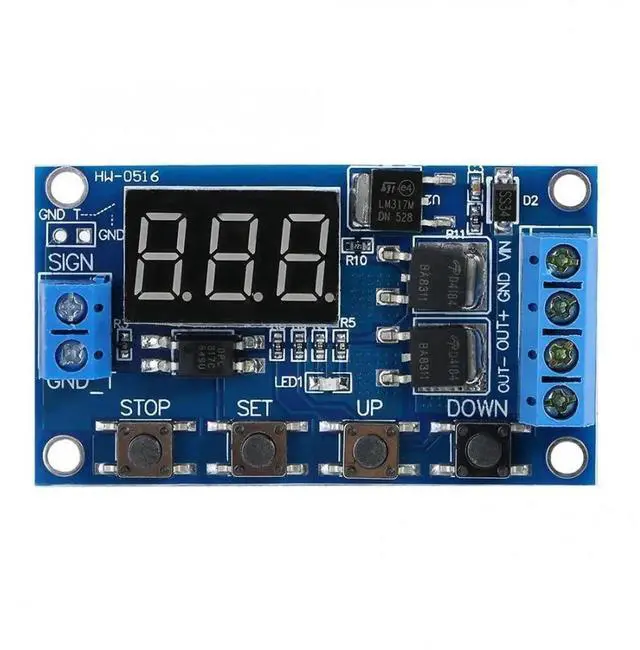 Alt view image 2 of 6 - DC 5V-36V Dual MOS Control Cycle Trigger Timer Delay Relay Module Switch LED Quiescent Current 20mA Operating Current 50mA