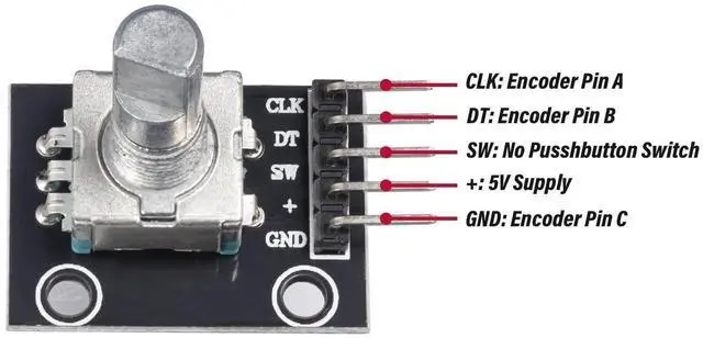 Alt view image 4 of 4 - KY-040 Rotary Encoder Module 360 Degree Switch Encoders with Knob Cap Brick Sensor Modules (Pack of 4pcs)
