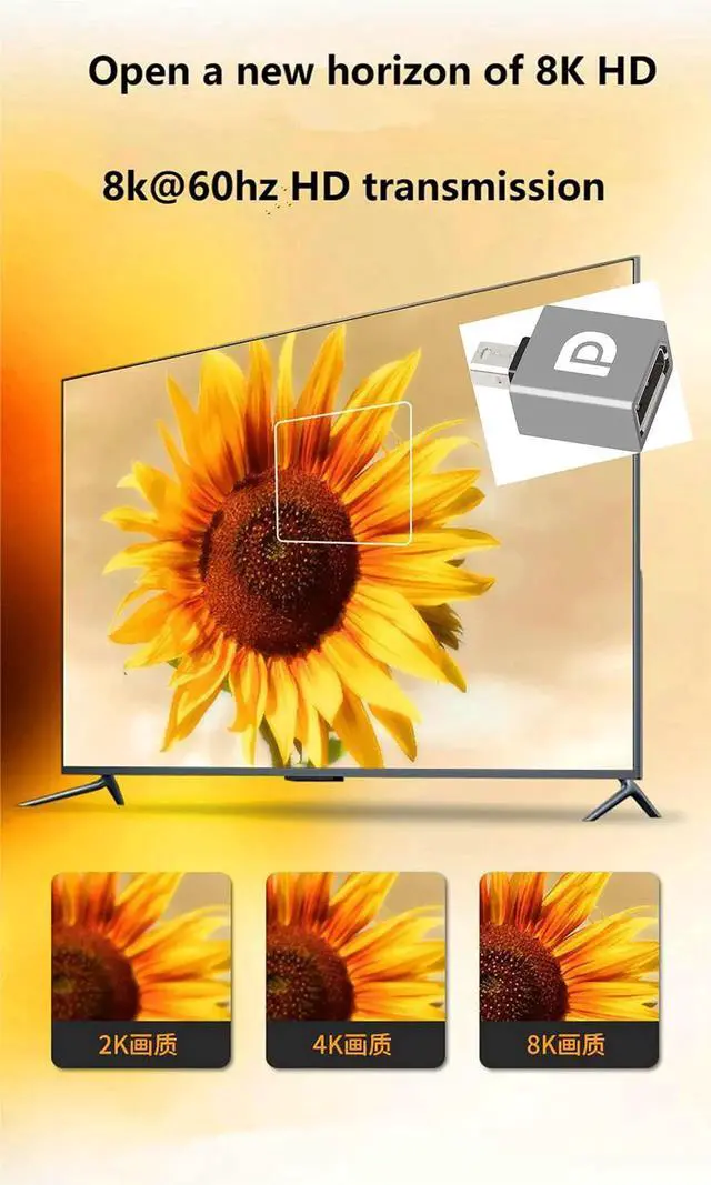 Alt view image 3 of 7 - Mini Displayport to Displayport Adapter Converter 8K@60Hz Mini DP Male to DP 1.4 Female Adapter DP to Mini DP Extender for Laptop PC TV Monitor