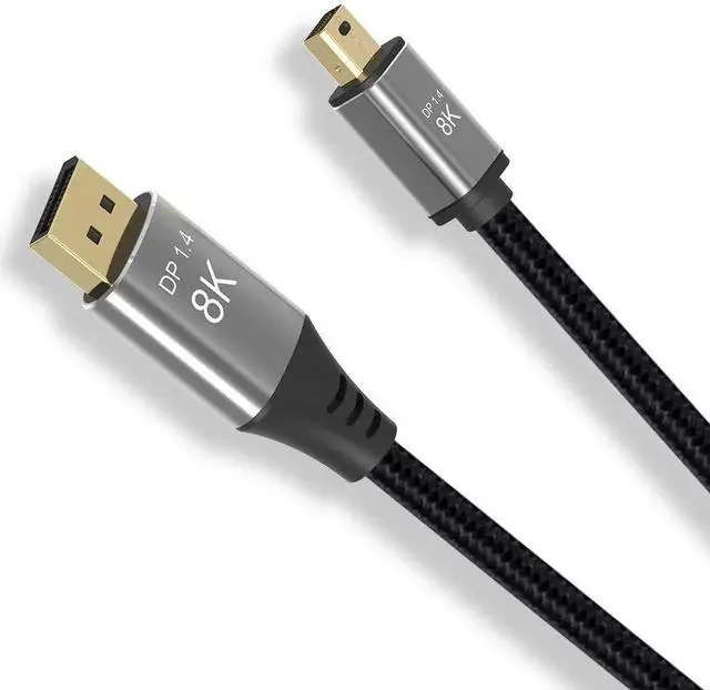 Alt view image 4 of 7 - 2M 6.6FT Mini DP to DisplayPort Cable 8K(7680x4320)@60Hz 4K@144Hz Display Port 1.4 Bi-Directional Transmission DP to Mini DisplayPort 8K