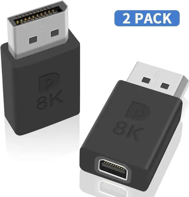 Main image of Displayport to Mini Displayport Adapter, Displayport 1.4 Adapter 8K UHD Video - DisplayPort Male to Mini DisplayPort Female Adapter, DP to mDP 1.2 Monitor Extension Adapter, 2Pack