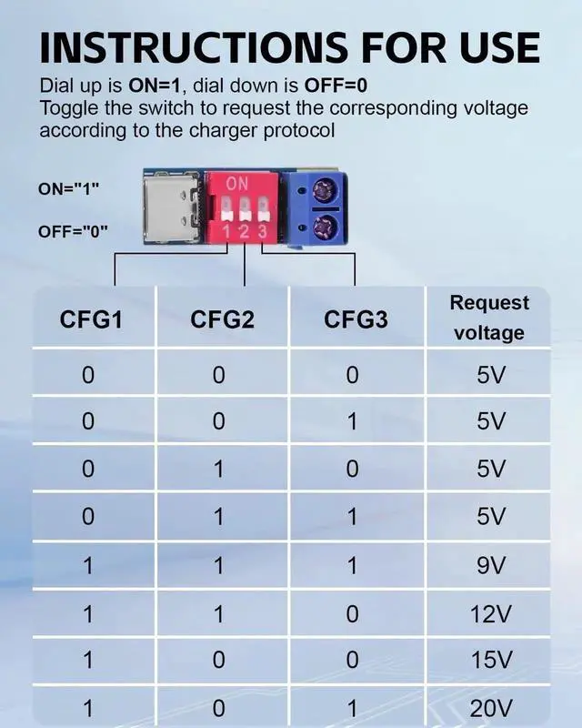 Alt view image 4 of 7 - USB-C PD Trigger Board Module PD/QC Decoy Board Fast Charge USB Type-C to 5-20V High Speed Charger Power Delivery Boost Module (2PCS)