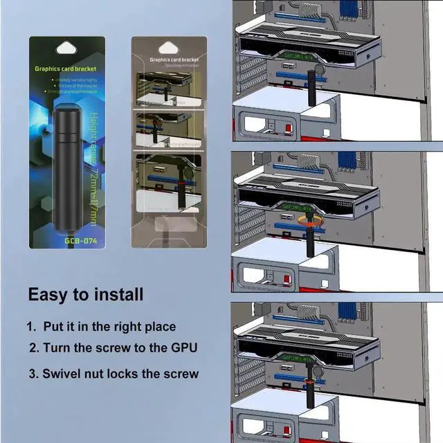 Alt view image 2 of 6 - Graphics Card GPU Support Bracket: GPU Sag Bracket Video Card Stand GPU Holder Graphics Card Support