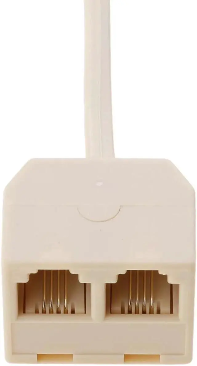 Alt view image 3 of 6 - (2 Pack) Two Way Telephone Splitter,1 Male to 2 Female Converter Cable RJ11 6P4C Telephone Wall Adaptor and Separator,RJ11 6P4C 2 Way Outlet Telephone Jack Line Splitter Adapter Beige