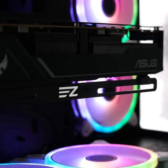 Alt view image 7 of 7 - GPU Holder,Graphics Card Brace Support,Video Card Holder,GPU VGA Bracket for Custom Desktop PC Gaming-3mm Aluminum-Black