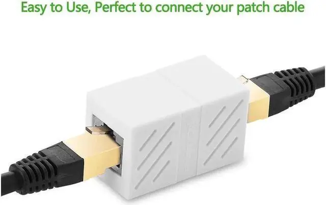 Alt view image 6 of 6 - (2 Pack) RJ45 Coupler In-Line Coupler Cat7/Cat6/Cat5e Ethernet Cable Extender Adapter Female to Female