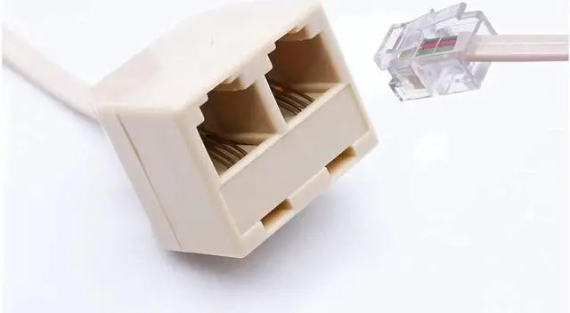 Alt view image 2 of 4 - 2 Pcs RJ11 6P4C Telephone Splitter Converter Cable Adapter 4 Pin 2 Way Male to Female