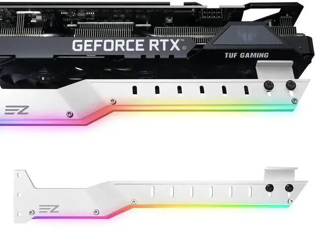 Main image of GPU Holder Brace Graphics Card GPU Support Video Card Holder Bracket with 5V 3 Pin ARGB LED, Video Card Sag Holder/Holster Bracket Support RX6700,RTX3090- 309EZ-White