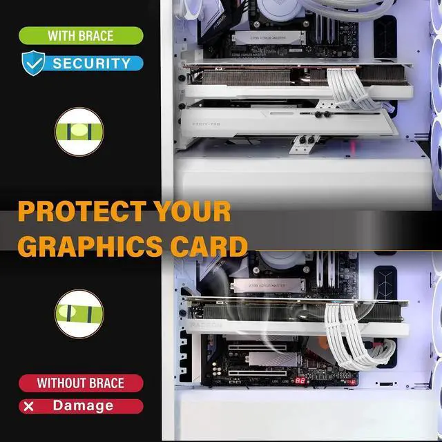 Alt view image 3 of 7 - GPU Holder Brace Graphics Card GPU Support Video Card Holder Bracket, Strenchable Structure, Video Card Sag Holder/Holster Bracket Support RX7990XTX, RTX4090, White-341-3