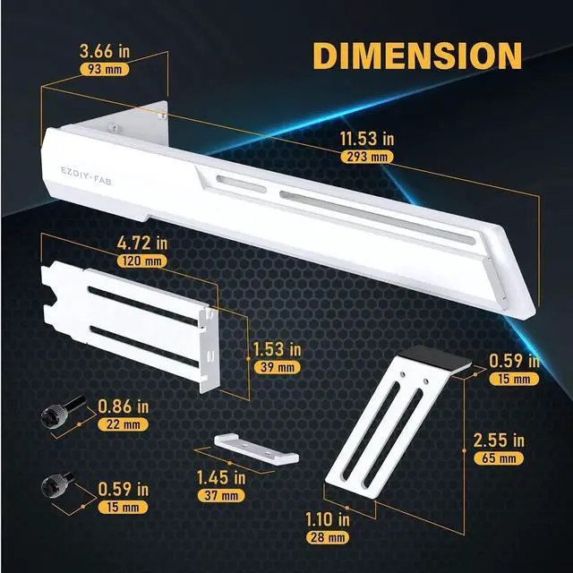 Alt view image 6 of 7 - GPU Holder Brace Graphics Card GPU Support Video Card Holder Bracket, Strenchable Structure, Video Card Sag Holder/Holster Bracket Support RX7990XTX, RTX4090, White-341-3
