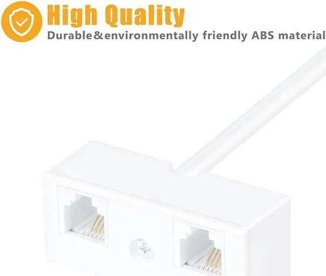 Alt view image 2 of 7 - Telephone Splitter, RJ11 6P4C 1 Male to 2 Female Adapter, 2 Way RJ11 Telephone Plug to RJ11 Socket and Separator(2 Pack)