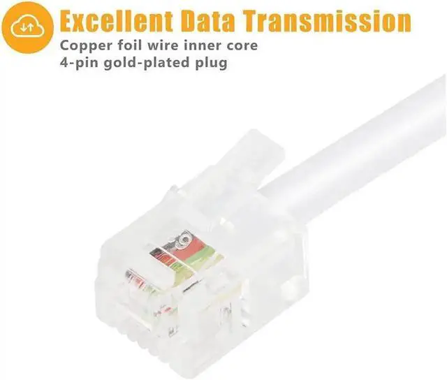 Alt view image 5 of 7 - Telephone Splitter, RJ11 6P4C 1 Male to 2 Female Adapter, 2 Way RJ11 Telephone Plug to RJ11 Socket and Separator(2 Pack)