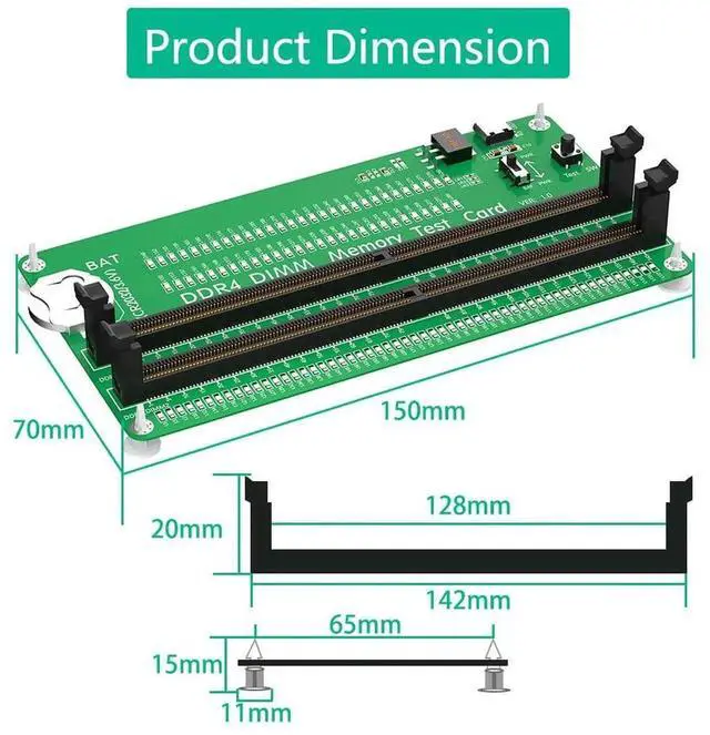 Alt view image 3 of 6 - DDR4 Memory Tester, Desktop Computer Memory Test Card With LED Indicators