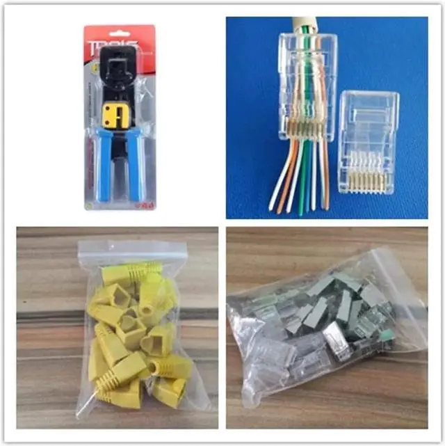 Alt view image 2 of 4 - RJ45 Crimp Tool 6P 8P Multi-function Cable Cutter Pass Through Crimper Ethernet Cable Connector Crimping Tool Ratcheting Hand Tools Bonus CAT6 Connector 20 Pack