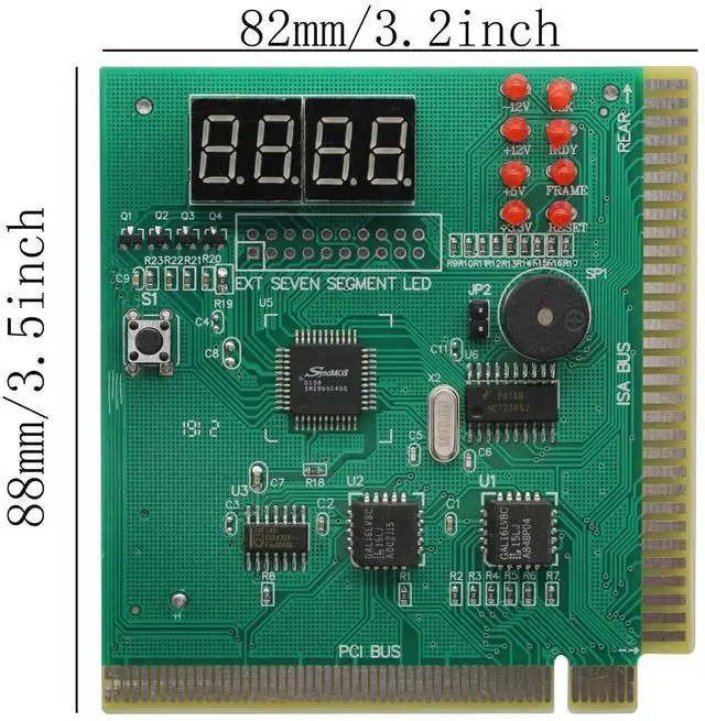 Alt view image 3 of 6 - PC Diagnostic 4-Digit Card,Module Board Test & Measuring Module PC Computer Mother Board Debug Post Card Analyzer PCI Motherboard Tester Diagnostics Display for Desktop PC