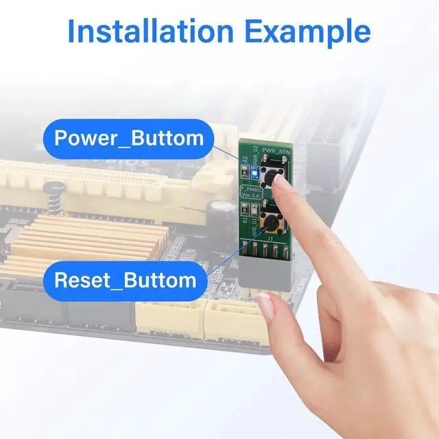 Alt view image 5 of 6 - 9Pin Reset/Power ON/Off Switch Board Adapter Test for Desktop PC Motherboard