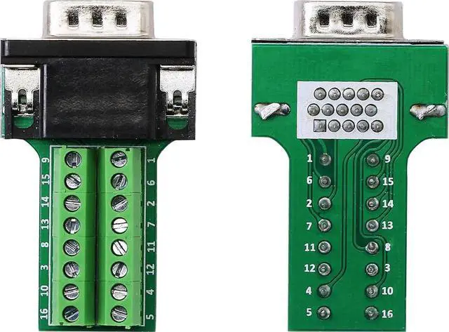Alt view image 4 of 6 - VGA DB15 Solderless Connector 3+9 D-SUB 15 Pin VGA 3 Row Breakout Board Adaptor with Case+Screwdriver(2-Pack Male)