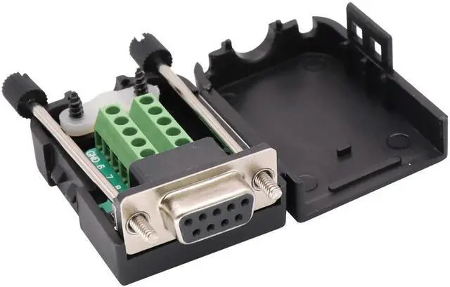 Alt view image 2 of 7 - B9 Screw Terminal Block Adapter D-SUB 9-pin RS232 Female to 9 +1 Pin/Way Female Serial Terminal Breakout Board Connector Signal Module with case (2Pcak/Female)