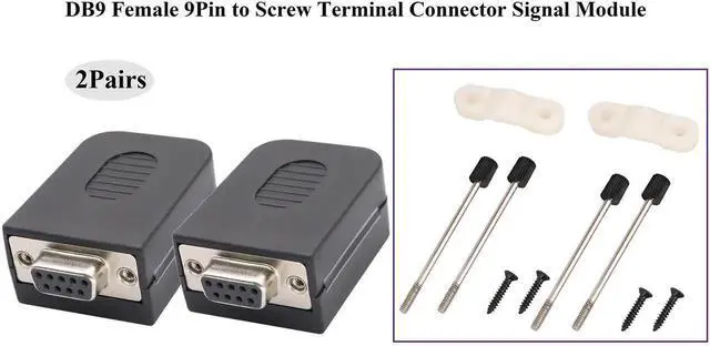 Alt view image 4 of 7 - B9 Screw Terminal Block Adapter D-SUB 9-pin RS232 Female to 9 +1 Pin/Way Female Serial Terminal Breakout Board Connector Signal Module with case (2Pcak/Female)