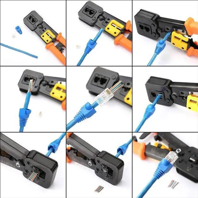 Alt view image 6 of 6 - EZ RJ45 Crimp Tool Pass Through Cat5 Cat5e Cat6 Crimping Tool for RJ45/RJ12, CAT5, CAT5e, CAT6 Regular and End-Pass-Through connectors