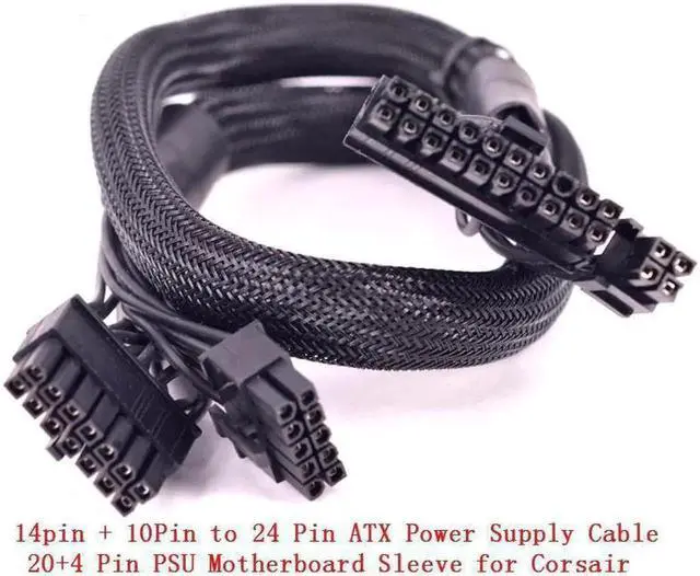 Main image of 10+18Pin to 24Pin 20+4Pin ATX Power Supply Cable Mining Cable PSU Motherboard Braided Net for Corsair HX1200i HX1000i HX850i HX750i AXi Series AX1500i AX1200i AX860i AX760i RM1000 RM850 RM750