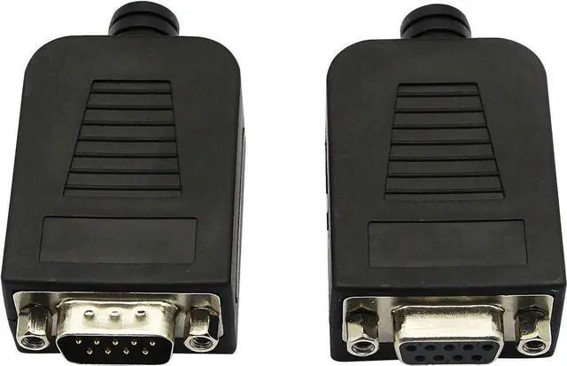 Alt view image 4 of 7 - DB9 Connector Adapter RS232 Serial Port D-SUB Adapter Plate Breakout Board Solder-Free (1-Pair Male+Female with Screwdriver, Black Rubber Core)