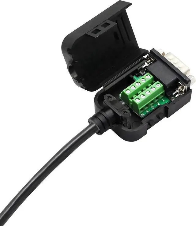 Alt view image 7 of 7 - DB9 Connector Adapter RS232 Serial Port D-SUB Adapter Plate Breakout Board Solder-Free (1-Pair Male+Female with Screwdriver, Black Rubber Core)