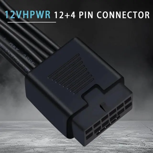 Alt view image 5 of 6 - 12VHPWR Cable Extension, 16 Pin Female to Dual 8 Pin(6+2) Male PCIe Conversion GPU Power Cable for Power Supply with 12+4pin 12VHPWR Port 7.67 in(19.5cm)