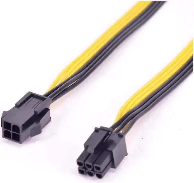 Alt view image 2 of 2 - PCIe 6Pin Male to CPU 4Pin Female Power Conversion Cable ATX 12V 4 Pin to PCI express 6 Pin Power Supply Cable 18AWG